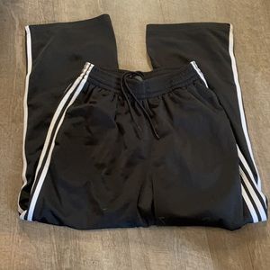 Medium black white adidas track pants